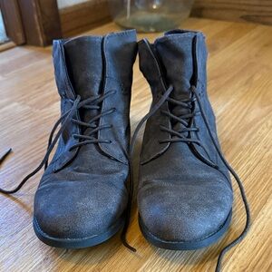 Women's Black Lace-Up Ankle Booties